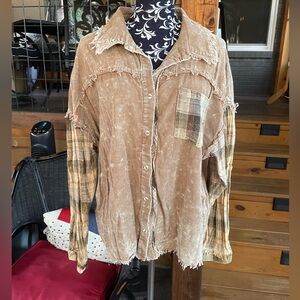 BiBi Brown Distressed Shirt
